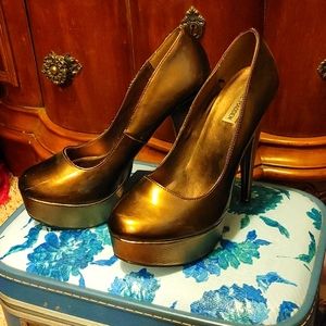 Bronze Platform Heels